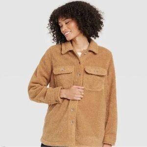 Universal Thread Tan Sherpa Teddy Jacket Oversized Fit Size XS